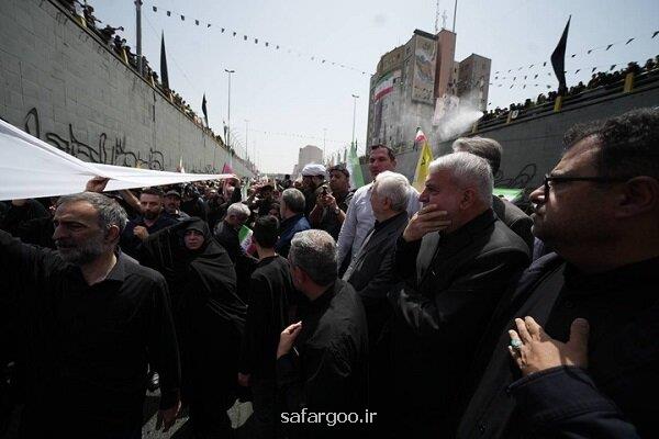 حضور وزیر میراث فرهنگی در مراسم خاکسپاری پیکر شهدای اقتدار