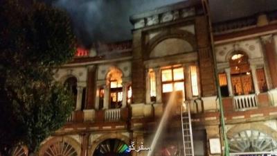 مهار آتش سوزی میدان حسن آباد، قسمتی از بافت تاریخی حسن آباد سوخت